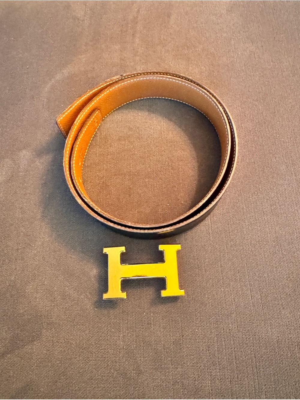 Hermès Reversible H Belt Size 72 Gold Buckle Box Calf Leather 2011 - Picture 3 of 8